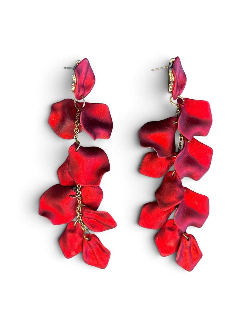 Source Unknown Red Floral Petal Drop Earrings - Women Jewelry